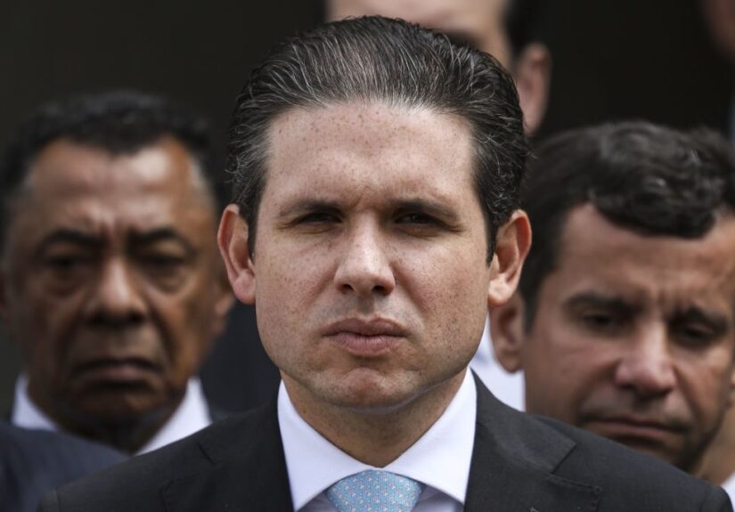 Brasília (DF), 08/04/2025 - O presidente da Câmara dos Deputados, Hugo Motta, durante pronunciamento após apresentação da nova versão  da proposta de emenda à Constituição (PEC) da Segurança Pública. Foto: Marcelo Camargo/Agência Brasil